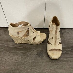 Mossimo Supply Co Beige Zipper Wedge Sandal